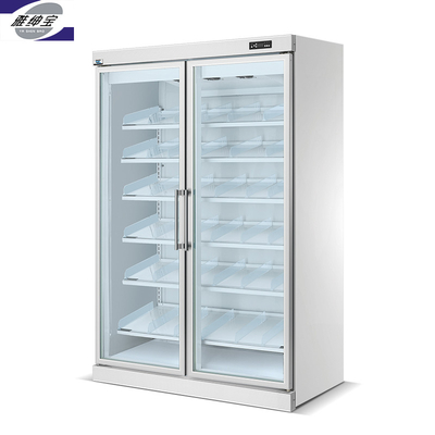 Arsenbo Antiwear Double Door Glass Fridge , Electric Supermarket Display Fridges