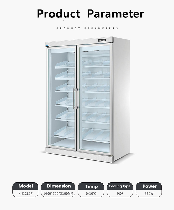Arsenbo Antiwear Double Door Glass Fridge , Electric Supermarket Display Fridges